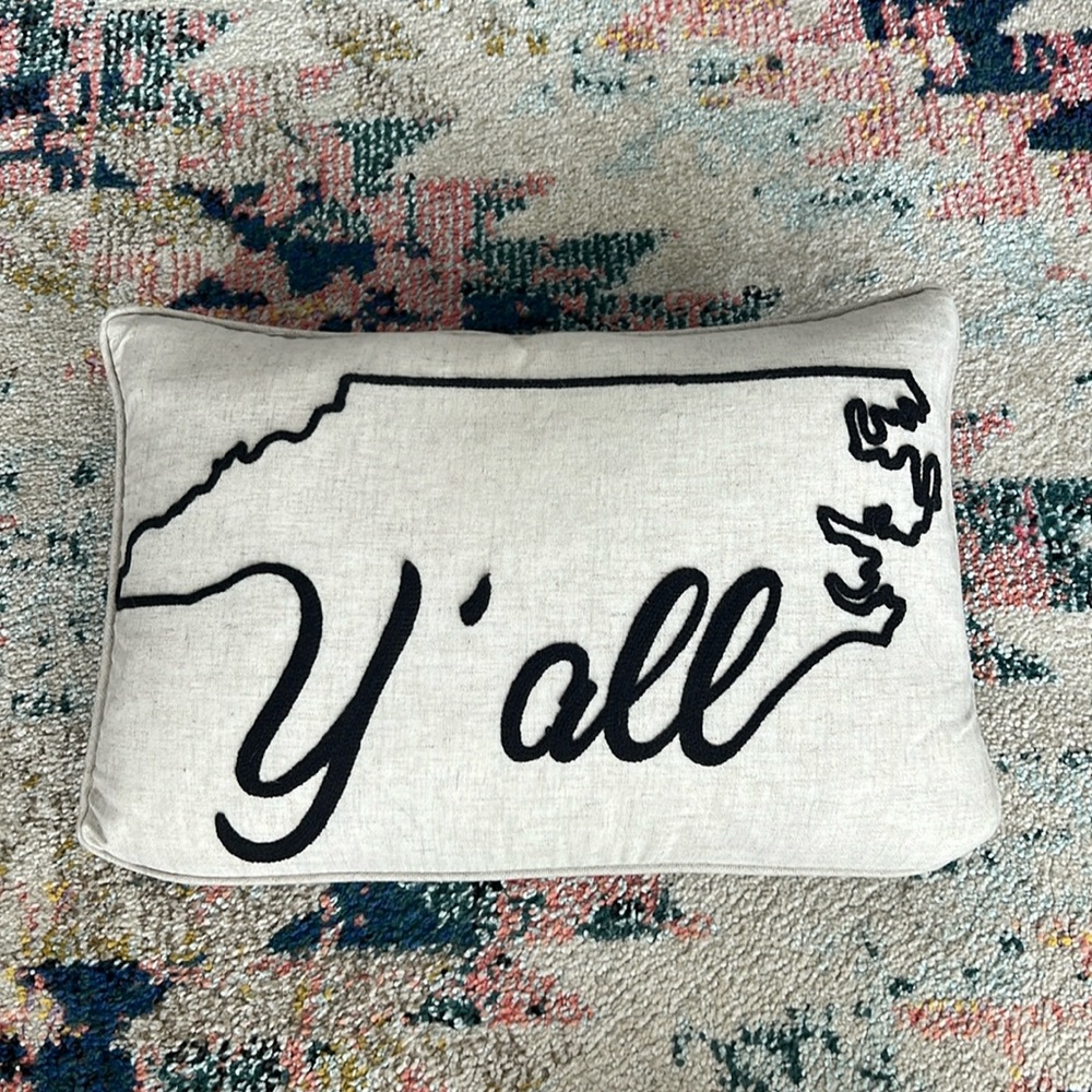 North Carolina “y’all” pillow